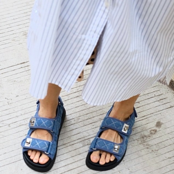 Dune London | NWOT Windowpane Grip-Tape Sandals - Picture 3 of 10